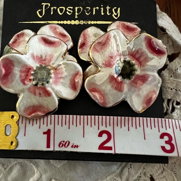 New Vintage Prosperity Ceramic Brooch & Clip On Earring Set Handcrafted USA 🌺 - Picture 2 of 8